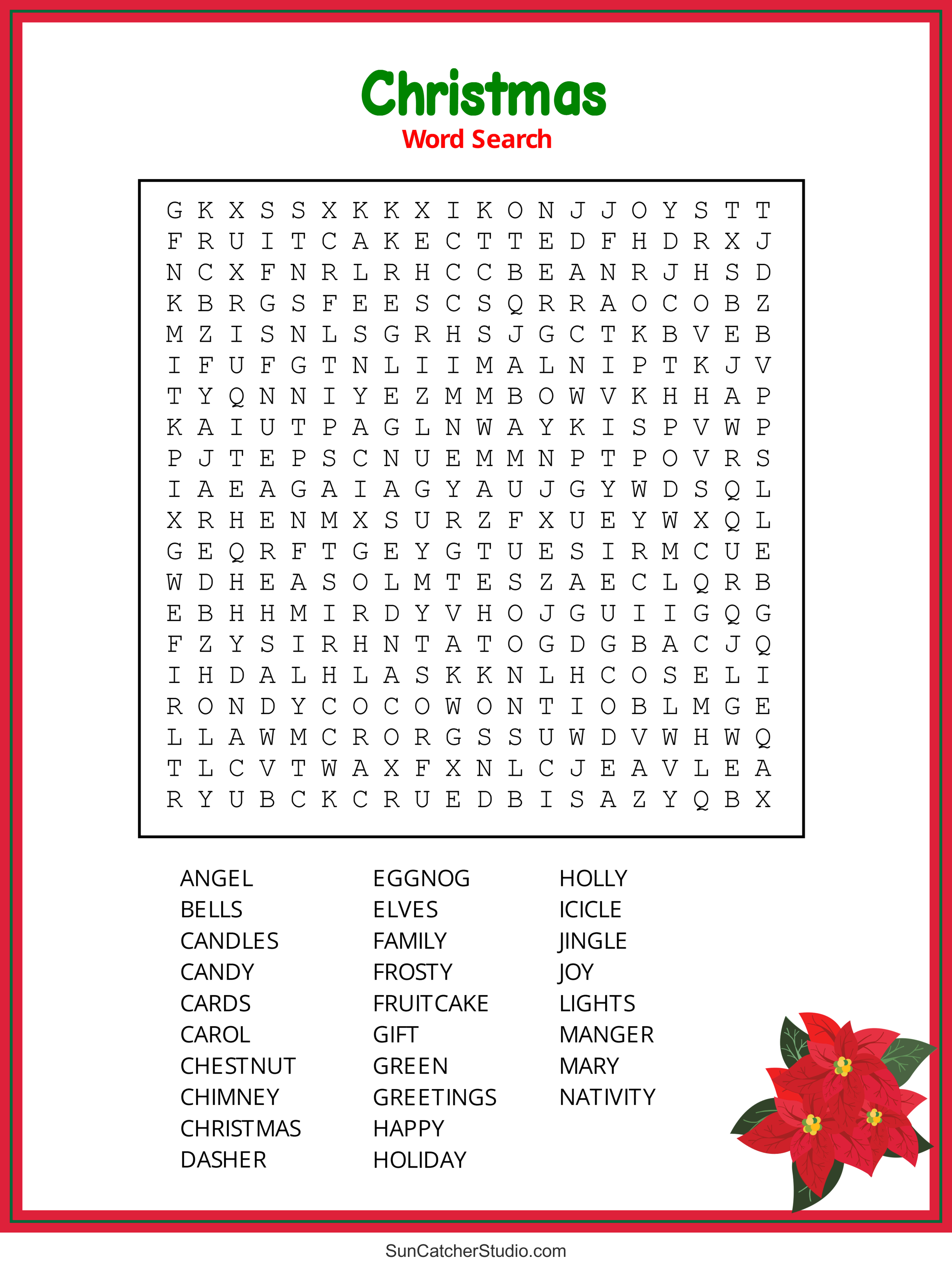 christmas word search (free printable pdf puzzles) – free